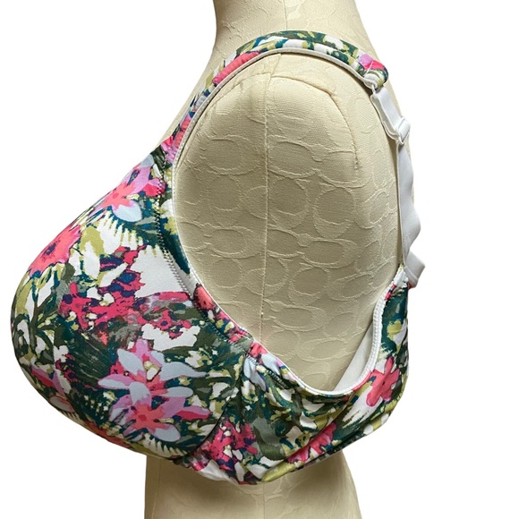 Cacique Lightly Lined Full Coverage Bra Underwire Floral Tropical Print Sz 46D - Picture 6 of 7